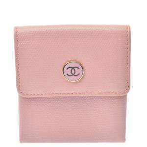 مملوكة مسبقًا Chanel Pink Leather CC Compact Wallet