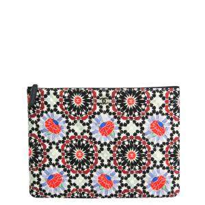 Pre Owned Chanel Multicolor Quilted Printed Canvas Dubai Paris O-Case Zip Pouch