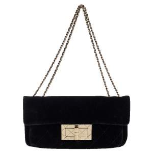 مملوكة مسبقًا Chanel Black Velvet Giant Reissue Flap Shoulder Bag