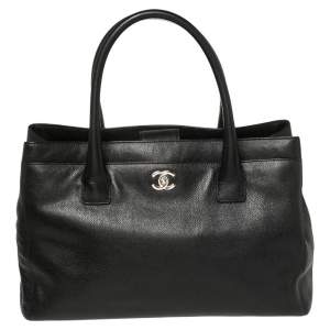 مملوكة مسبقًا Chanel Black Deerskin Leather Large Cerf Executive Tote