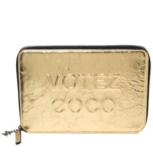 Chanel Metallic Gold Mirror Leather Votez CC Clutch