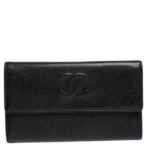 Chanel Black Caviar Leather CC Timeless Wallet