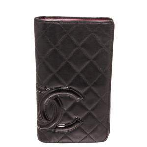 Chanel Black Leather Cambon Ligne Bifold Wallet