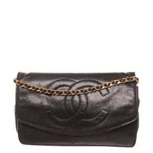 Chanel Black Leather Timeless CC Shoulder Bag
