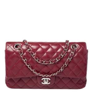 مملوكة مسبقًا Chanel Red Quilted Caviar Leather Medium Classic Double Flap Bag