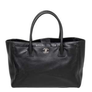 مملوكة مسبقًا Chanel Black Leather Large Cerf Executive Tote