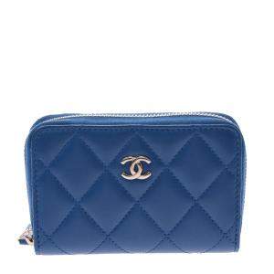 Chanel Blue Caviar Leather Wallet