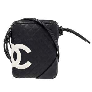 Chanel Black Quilted Leather Ligne Cambon Messenger Bag