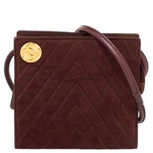 Chanel Brown Suede Vintage Shoulder Bag
