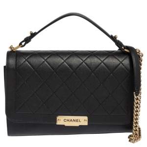 مملوكة مسبقًا Chanel Black Leather Large Label Click Flap Bag