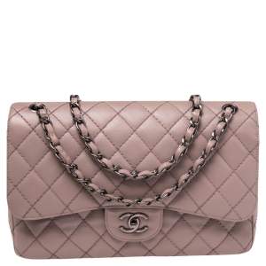 مملوكة مسبقًا Chanel Beige Quilted Caviar Leather Jumbo Classic Double Flap Bag