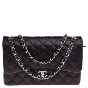 Chanel Black Quilted Leather Jumbo Classic Double Flap Bag