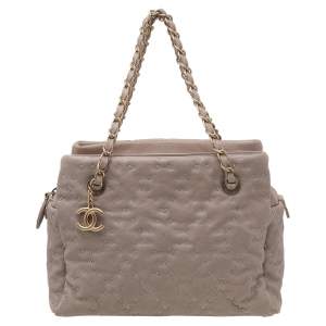 Chanel Beige Caviar Stitched Leather Tote