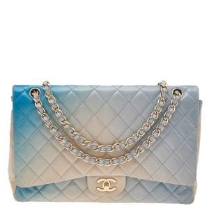 مملوكة مسبقًا Chanel Blue Ombre Quilted Leather Maxi Classic Single Flap Bag