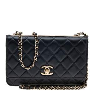 Chanel Black Quilted Leather Trendy CC Wallet On Chain