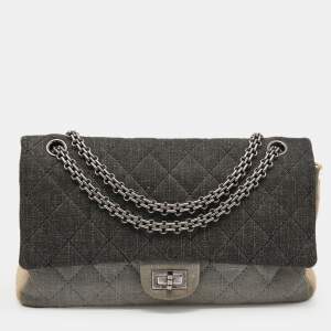 Pre Owned Chanel Tricolor Denim Reissue 2.55 Classic 226 Flap Bag