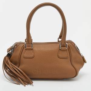 Pre Owned Chanel Brown Leather LAX Tassel Bag