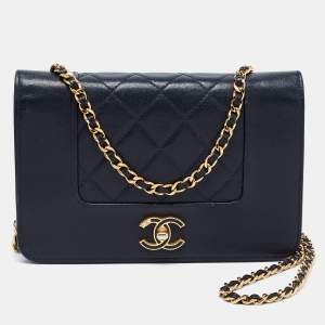 Pre Owned Chanel Midnight Blue Quilted Leather Paris In Rome WOC Bag