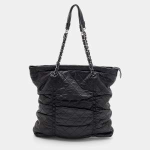 Chanel Black Quilted Leather Sharpei Tote