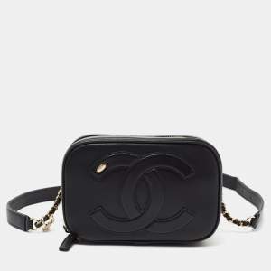Pre Owned Chanel Black Leather CC Mania Waist Bag