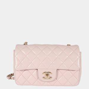Chanel Pink Leather Classic Rectangle Mini Flap Bag