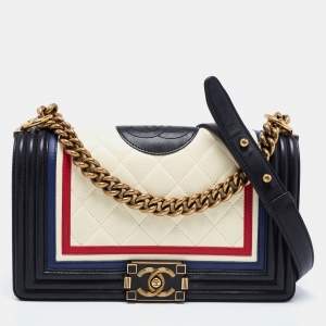 مملوكة مسبقًا Chanel Multicolor Quilted Leather Medium Boy Flap Bag
