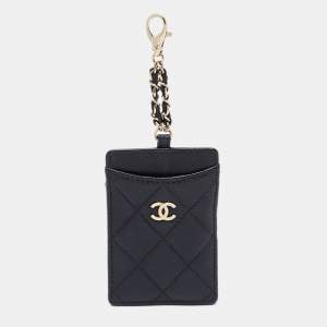 Chanel Black Quilted Leather CC ID Card Holder