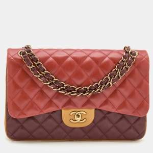 Pre Owned Chanel Multicolor Quilted Leather Jumbo Classic Double Flap Bag