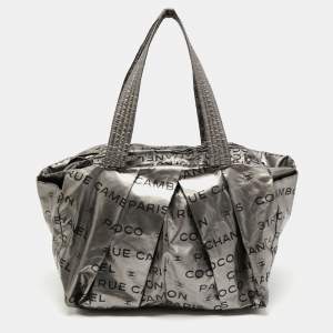 Pre Owned Chanel Silver Coated Nylon 31 Rue Cambon Shoulder Bag