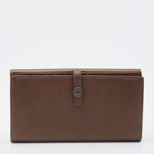 Chanel Brown Leather Flap Wallet