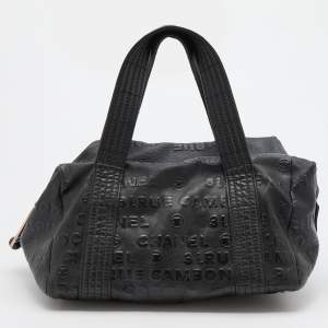 Pre Owned Chanel Black 31 Rue Cambon Embossed Leather Satchel