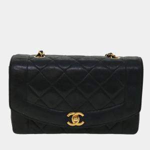 Chanel Black Leather Diana Flap Bag