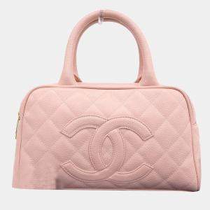 Chanel Pink Quilted Leather Small Timeless Bowler Bag