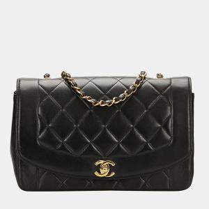 Chanel Black Animal skin Diana Flap Crossbody Bag