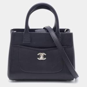 Pre Owned Chanel Black Leather Mini Neo Executive Tote