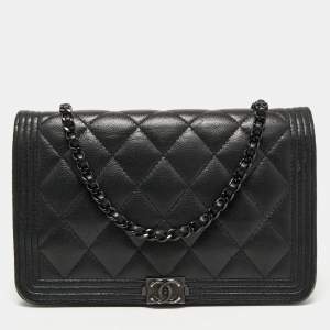 Chanel Black Quilted Leather Boy WOC Bag