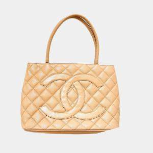 Chanel Beige Caviar Leather Medallion Tote bag