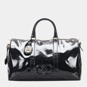 Pre Owned Chanel Black Leather CC Boston Bag