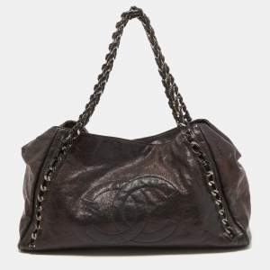 Chanel Black Leather Modern Chain East/West Tote 