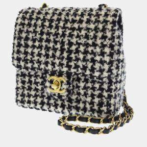 Chanel White/Black Tweed Classic Mini Flap Bag
