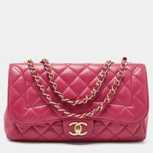 Pre Owned Chanel Red Quilted Leather Medium Mademoiselle Chic Flap Bag