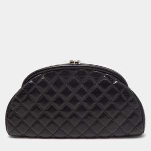 Pre Owned Chanel Black Quilted Leather Timeless Clutch