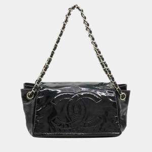 Chanel Vintage Black Leather Chain Flap Bag