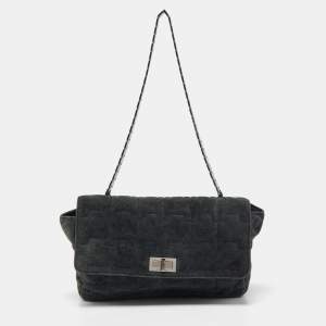 Pre Owned Chanel Dark Green Suede Puzzle Reissue Chain Links Shoulder Bag