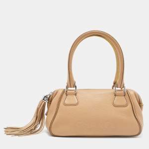 Pre Owned Chanel Beige Leather LAX Tassel Bag