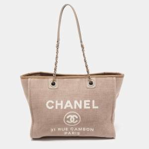 Chanel Beige Canvas Medium Deauville Tote