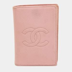 Chanel Light Pink Caviar Leather CC Bifold Card Case