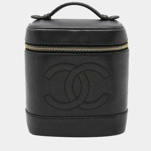 Pre Owned Chanel Black Leather Vanity Case Shoulder Bag