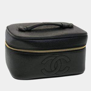 Chanel Black Leather CC Vanity Case