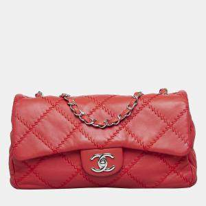 Chanel Red Wild Stitch Single Flap Bag